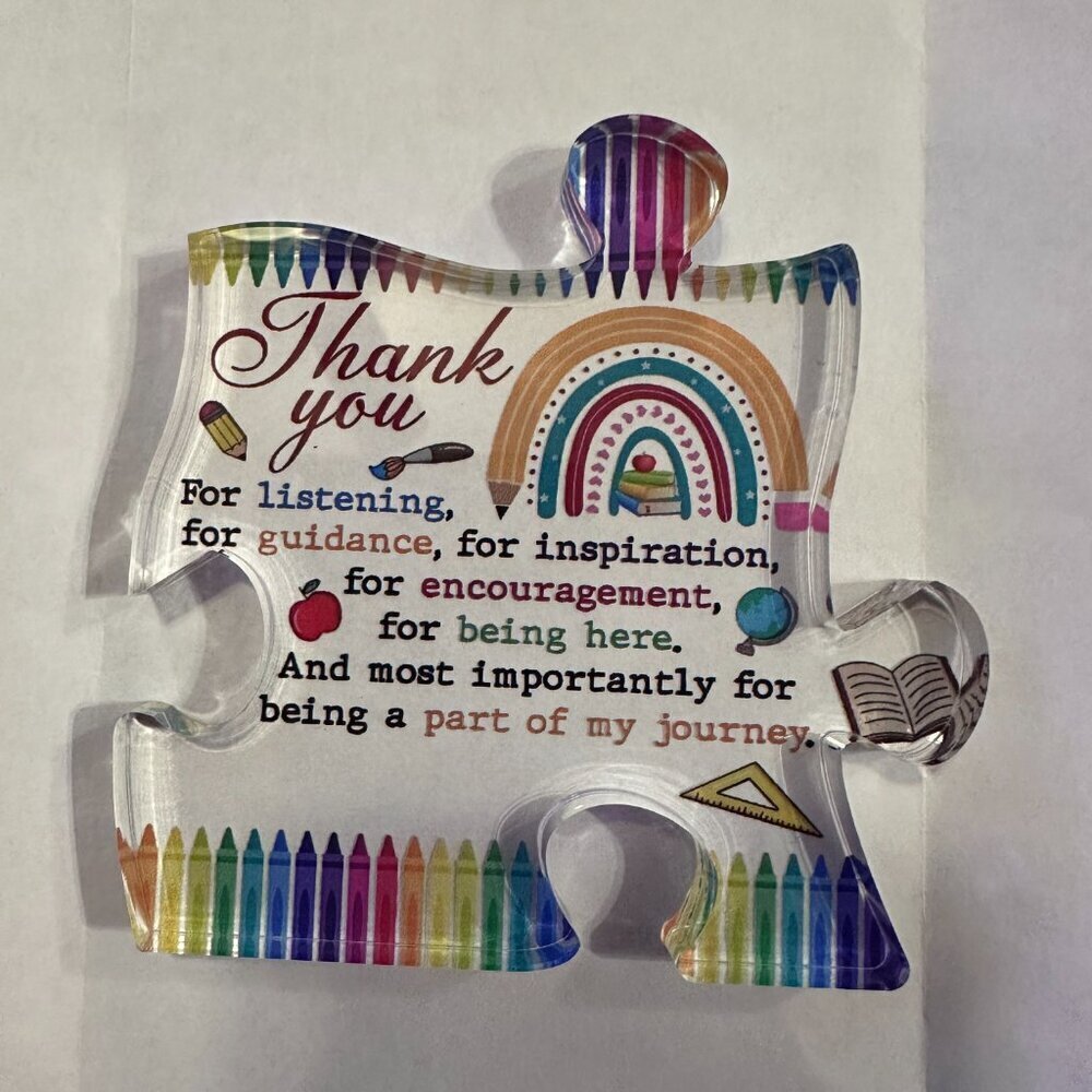 Teacher Bundle- Canvas Tote Bag, Keychain and Thank you Plaque - Picture 8 of 10